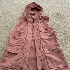 Love Tree Dusty Pink Hooded Utility Vest